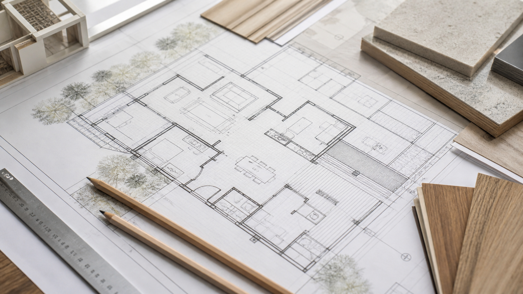 Plano arquitectónico con distribución funcional pensado como base de una vivienda bien resuelta.