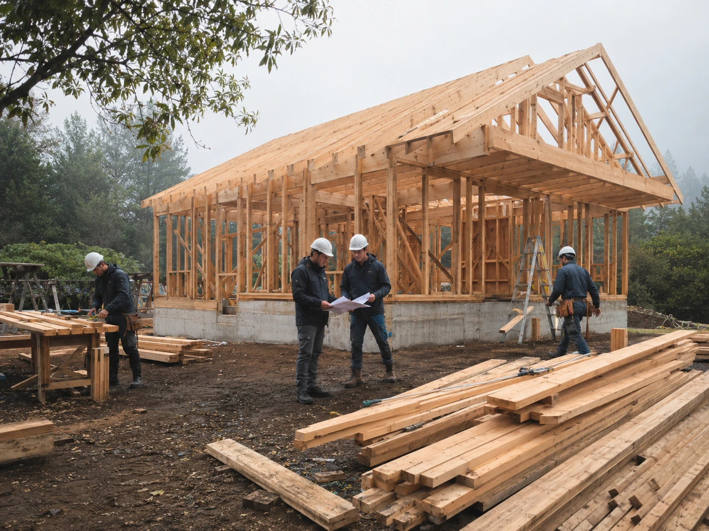 Vivienda en proceso de construcción que refleja experiencia y capacidad de ejecución en obra