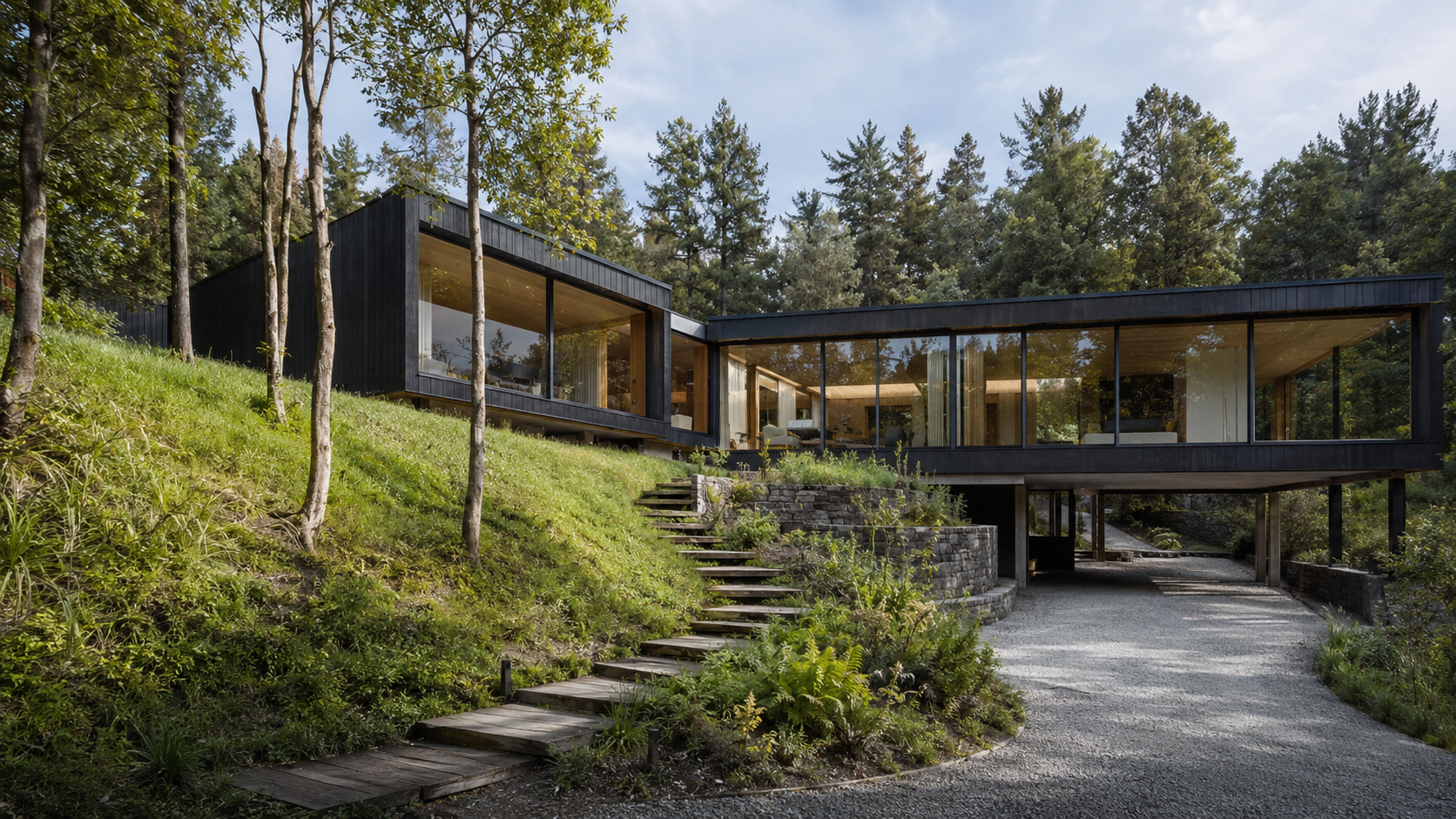 Casa personalizada emplazada de forma armónica en un terreno natural en Valdivia