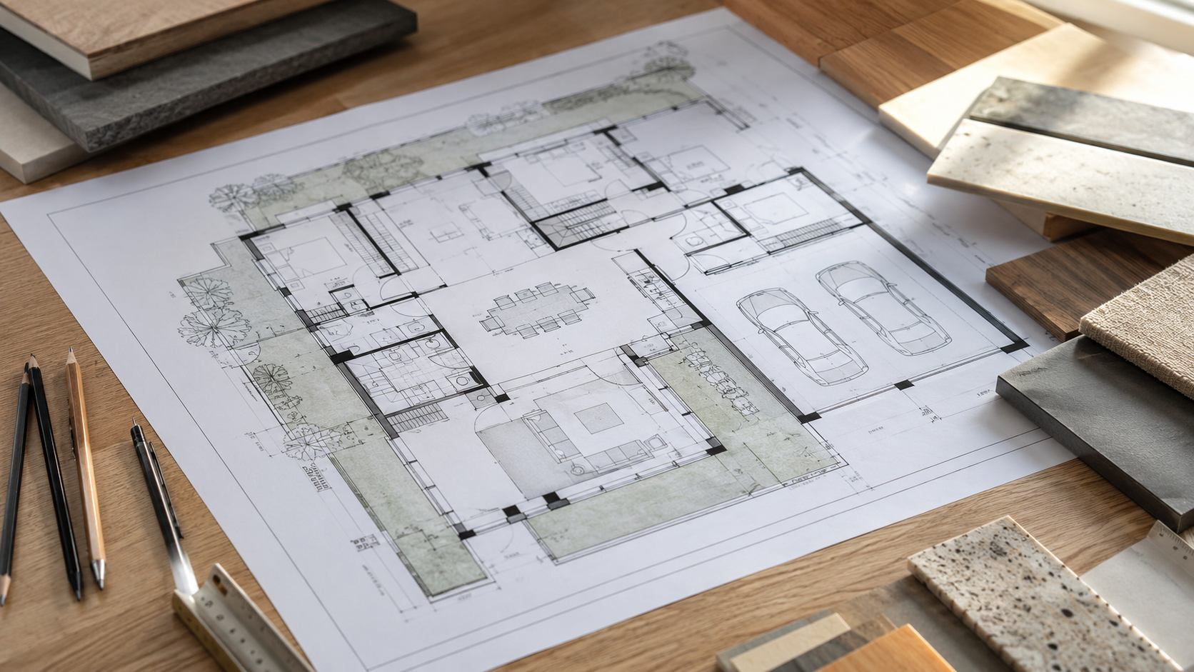 Plano arquitectónico de una vivienda diseñada para aprovechar mejor los metros construidos